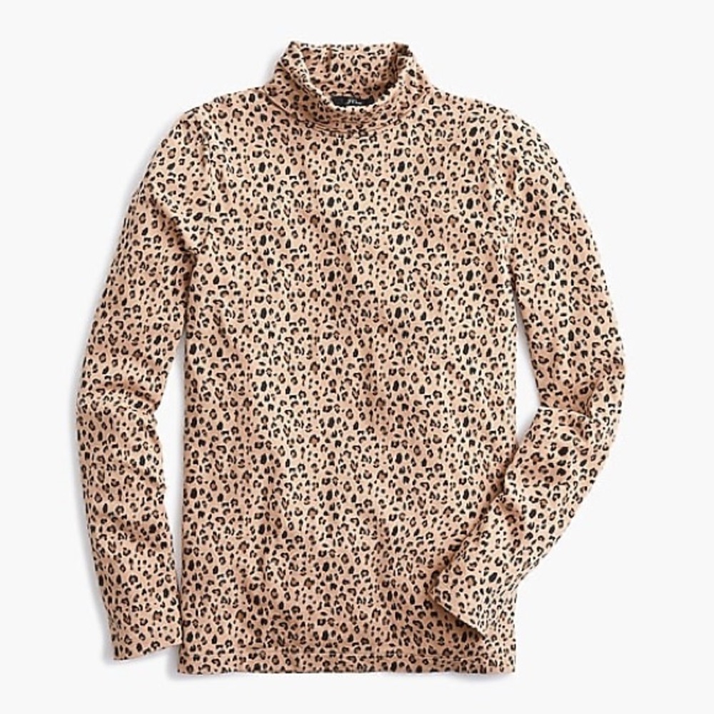 J. Crew leopard tissue turtleneck